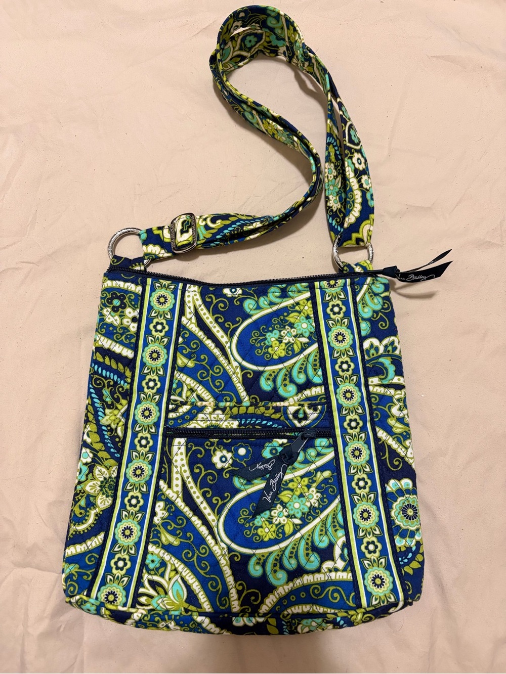 Vera Bradley Rhythm & Blues Blue Green Paisley Crossbody Shoulder Bag – Retired